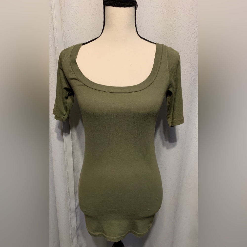 Michael Stars Wide Scoop Neck Tunic Short Sleeve
